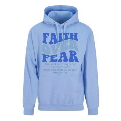 Faith Over Fear The Lord Is On My Side Psalms 118:6 Jesus Christ Christian Unisex Surf Hoodie