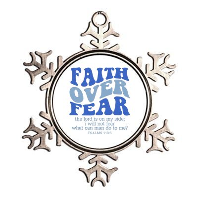 Faith Over Fear The Lord Is On My Side Psalms 118:6 Jesus Christ Christian Metallic Star Ornament