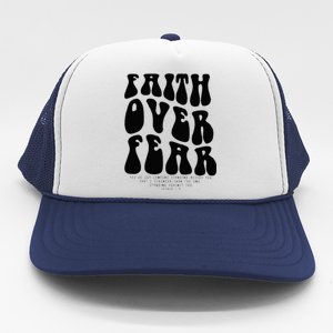 Faith Over Fear Bible Verse Aesthetic Christian Trucker Hat