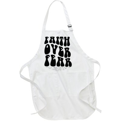 Faith Over Fear Bible Verse Aesthetic Christian Full-Length Apron With Pockets