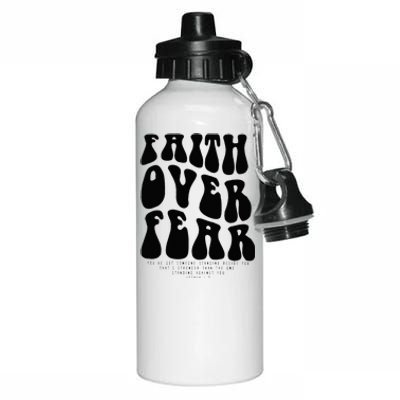 Faith Over Fear Bible Verse Aesthetic Christian Aluminum Water Bottle 