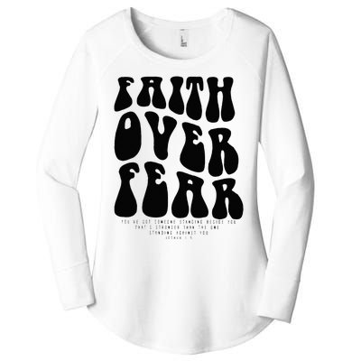 Faith Over Fear Bible Verse Aesthetic Christian Women's Perfect Tri Tunic Long Sleeve Shirt