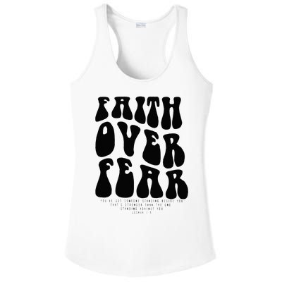 Faith Over Fear Bible Verse Aesthetic Christian Ladies PosiCharge Competitor Racerback Tank