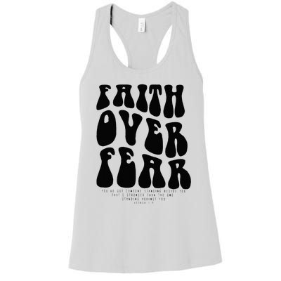 Faith Over Fear Bible Verse Aesthetic Christian Women's Racerback Tank