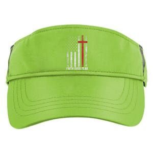 Faith Over Fear American USA Flag Christian Cross Jesus Adult Drive Performance Visor