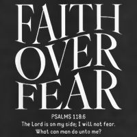 Faith Over Fear Christian 7 Panel Mesh Trucker Snapback Hat