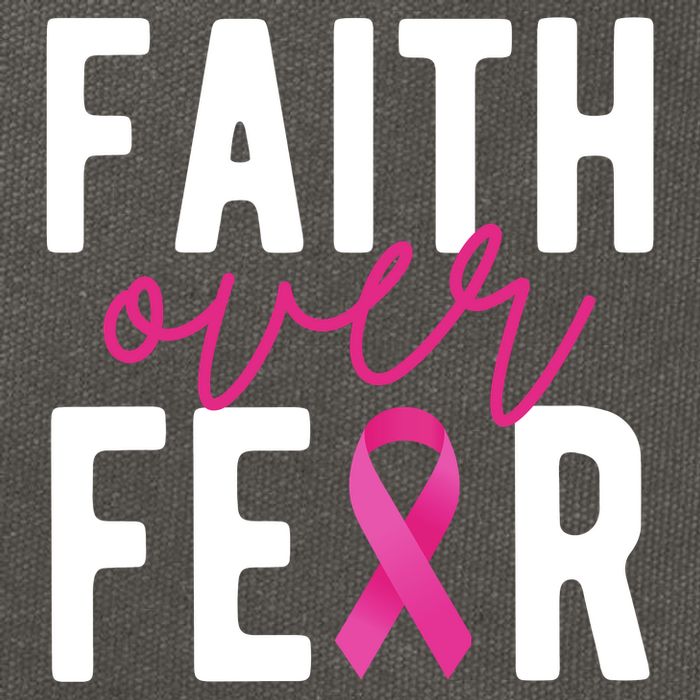 Faith Over Fear Breast Cancer Awareness Cotton Canvas Backpack