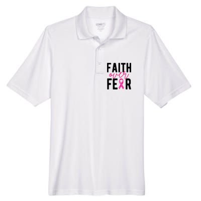 Faith Over Fear Breast Cancer Awareness Men's Origin Performance Pique Polo