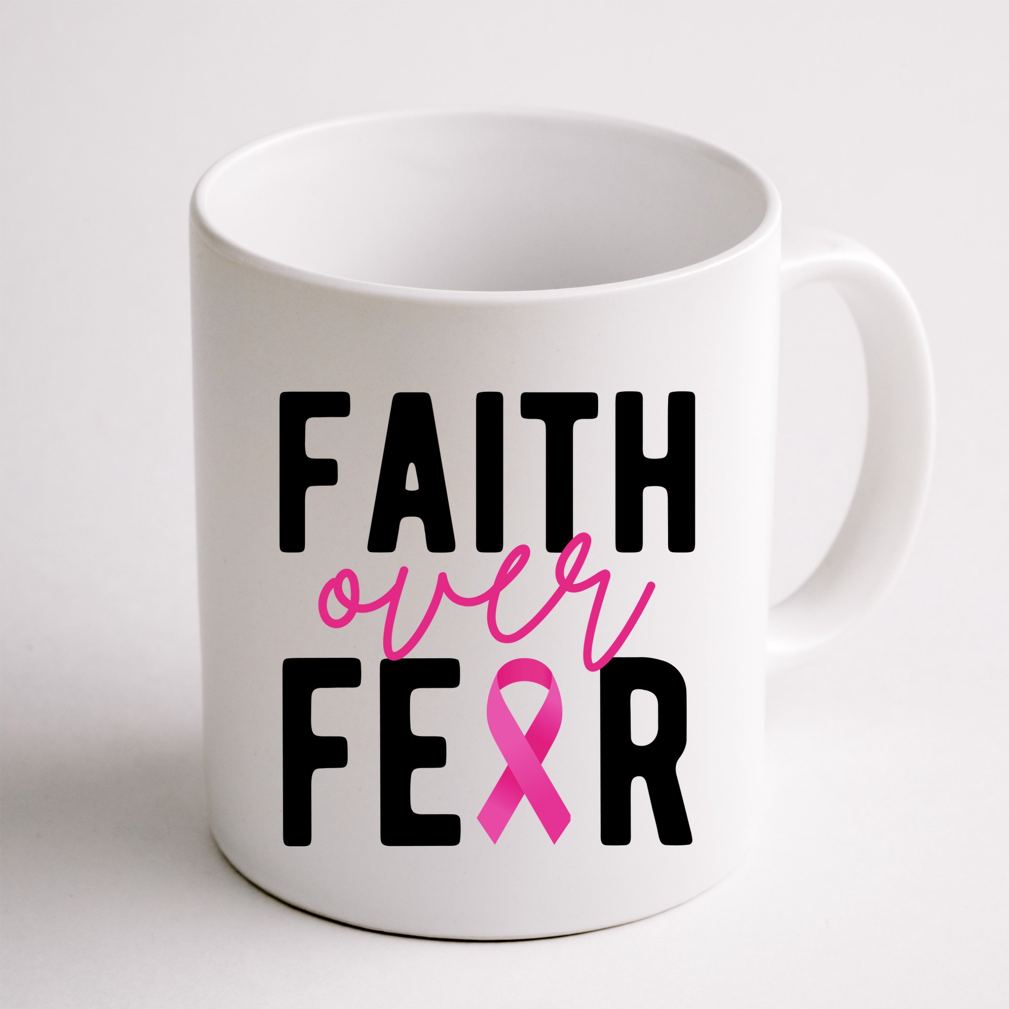 Faith Over Fear Breast Cancer Awareness Mug