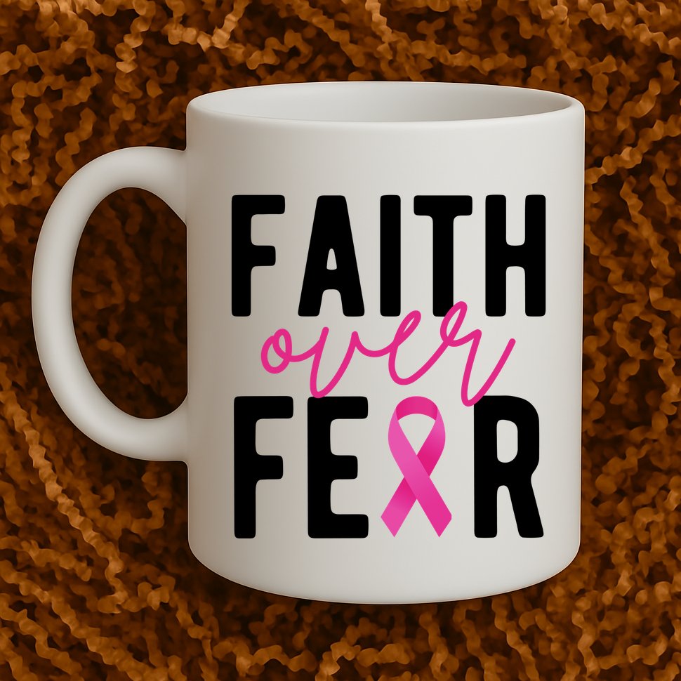 Faith Over Fear Breast Cancer Awareness Mug