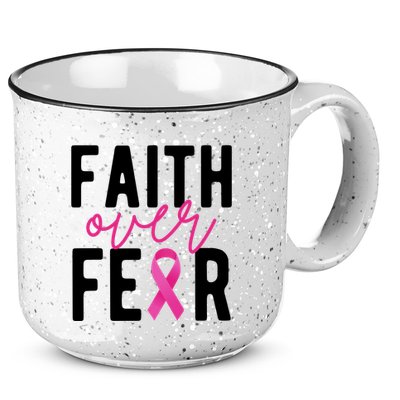 Faith Over Fear Breast Cancer Awareness 15oz Campfire Ceramic Mug