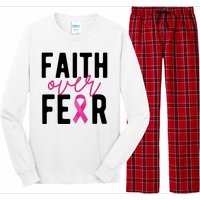 Faith Over Fear Breast Cancer Awareness Long Sleeve Pajama Set