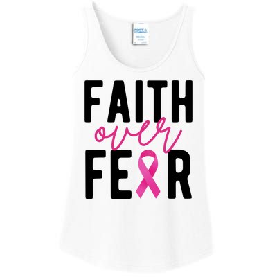 Faith Over Fear Breast Cancer Awareness Ladies Essential Tank