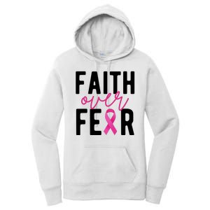 Faith Over Fear Breast Cancer Awareness Women's Pullover Hoodie