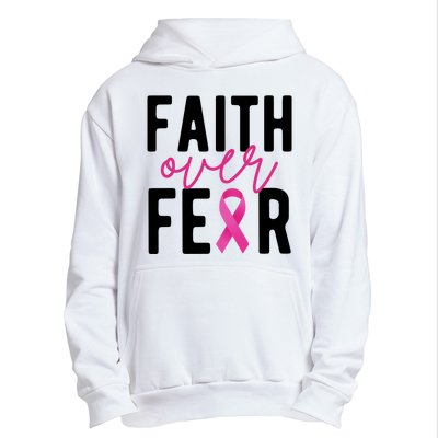 Faith Over Fear Breast Cancer Awareness Urban Pullover Hoodie