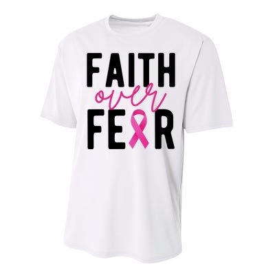 Faith Over Fear Breast Cancer Awareness Performance Sprint T-Shirt