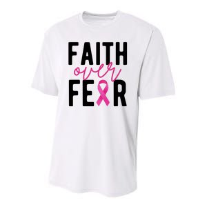 Faith Over Fear Breast Cancer Awareness Youth Performance Sprint T-Shirt