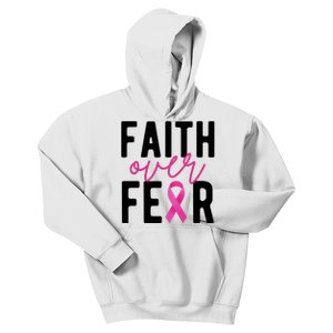 Faith Over Fear Breast Cancer Awareness Kids Hoodie