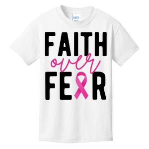 Faith Over Fear Breast Cancer Awareness Kids T-Shirt