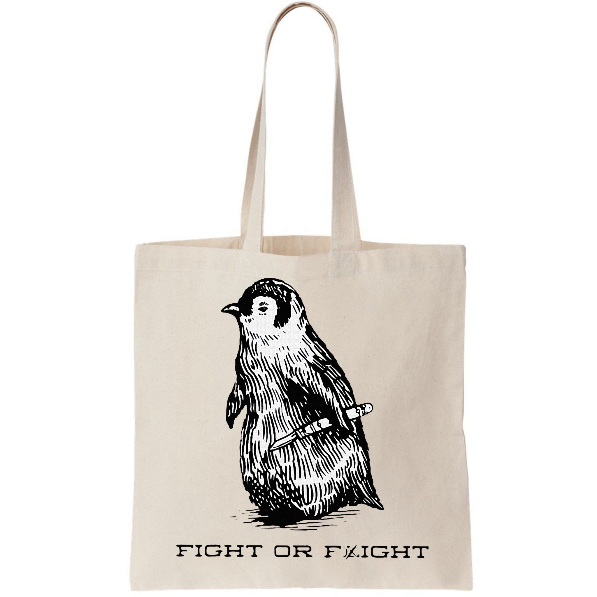 Fight or Flight Funny Penguin Pun Fight Or Flight Meme Bag