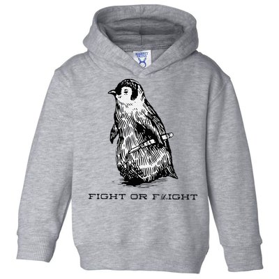 Fight or Flight Funny Penguin Pun Fight Or Flight Meme Toddler Hoodie