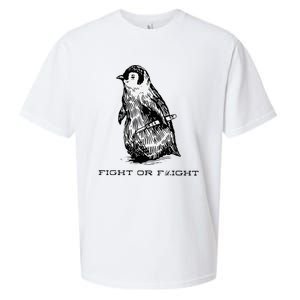 Fight or Flight Funny Penguin Pun Fight Or Flight Meme Sueded Cloud Jersey T-Shirt