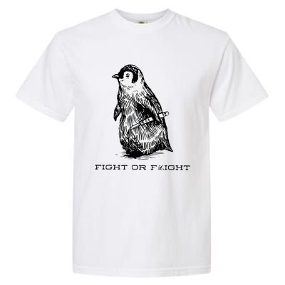 Fight or Flight Funny Penguin Pun Fight Or Flight Meme Garment-Dyed Heavyweight T-Shirt