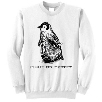 Fight or Flight Funny Penguin Pun Fight Or Flight Meme Sweatshirt