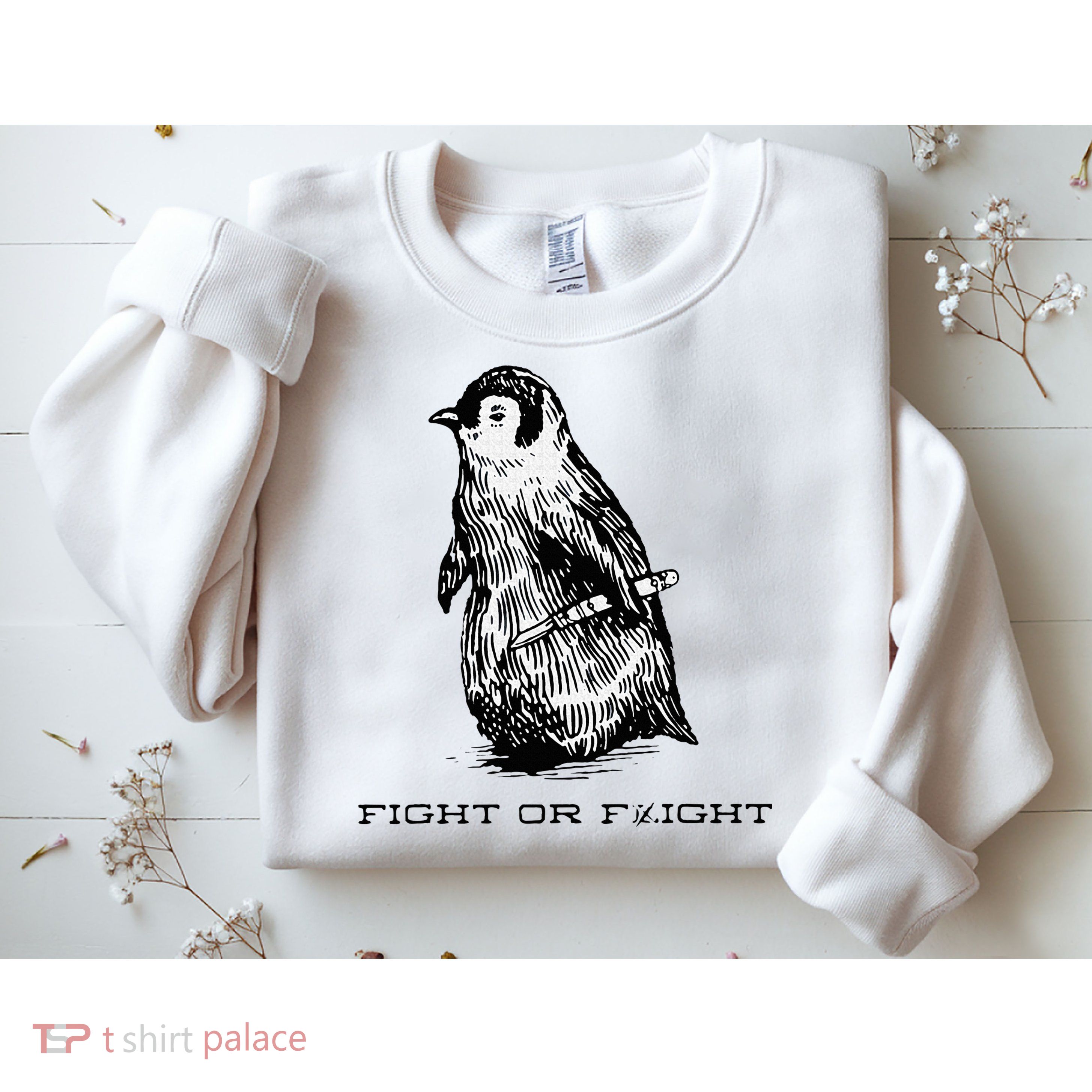 Fight or Flight Funny Penguin Pun Fight Or Flight Meme Sweatshirt