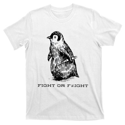 Fight or Flight Funny Penguin Pun Fight Or Flight Meme T-Shirt