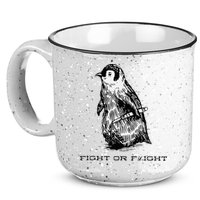 Fight or Flight Funny Penguin Pun Fight Or Flight Meme 15oz Campfire Ceramic Mug