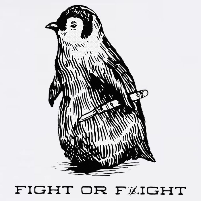 Fight or Flight Funny Penguin Pun Fight Or Flight Meme Flatbill Hat