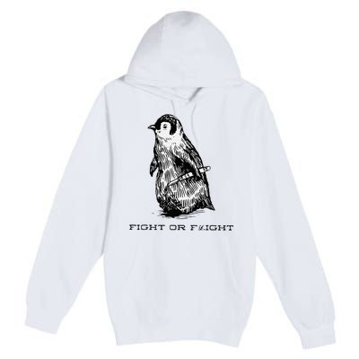 Fight or Flight Funny Penguin Pun Fight Or Flight Meme Premium Pullover Hoodie