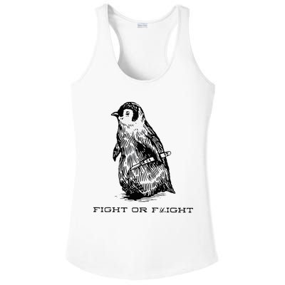 Fight or Flight Funny Penguin Pun Fight Or Flight Meme Ladies PosiCharge Competitor Racerback Tank