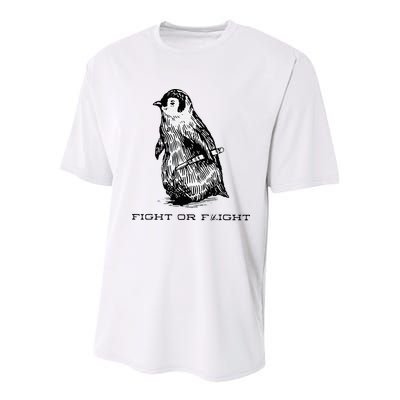 Fight or Flight Funny Penguin Pun Fight Or Flight Meme Youth Performance Sprint T-Shirt