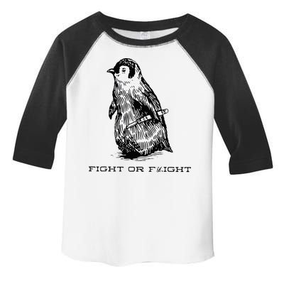 Fight or Flight Funny Penguin Pun Fight Or Flight Meme Toddler Fine Jersey T-Shirt