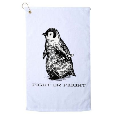 Fight or Flight Funny Penguin Pun Fight Or Flight Meme Platinum Collection Golf Towel