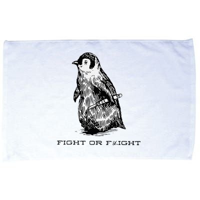 Fight or Flight Funny Penguin Pun Fight Or Flight Meme Microfiber Hand Towel