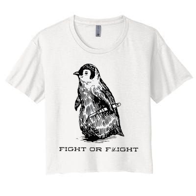 Fight or Flight Funny Penguin Pun Fight Or Flight Meme Crop Top