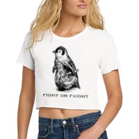 Fight or Flight Funny Penguin Pun Fight Or Flight Meme Women's Crop Top Tee