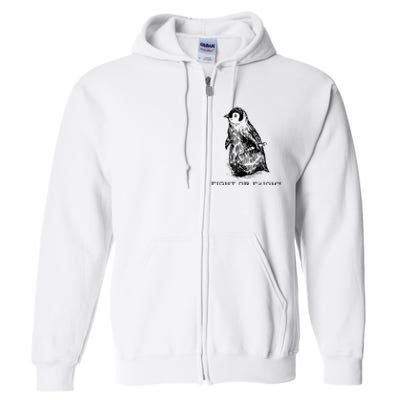 Fight or Flight Funny Penguin Pun Fight Or Flight Meme Full Zip Hoodie