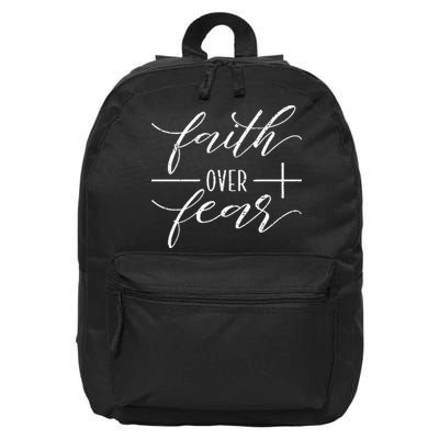 Faith Over Fear Jesus Christian Religious 16 in Basic Backpack