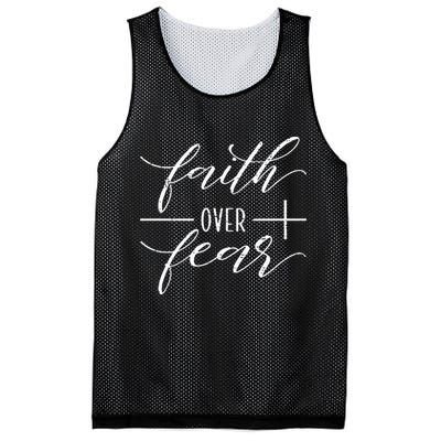 Faith Over Fear Jesus Christian Religious Mesh Reversible Basketball Jersey Tank