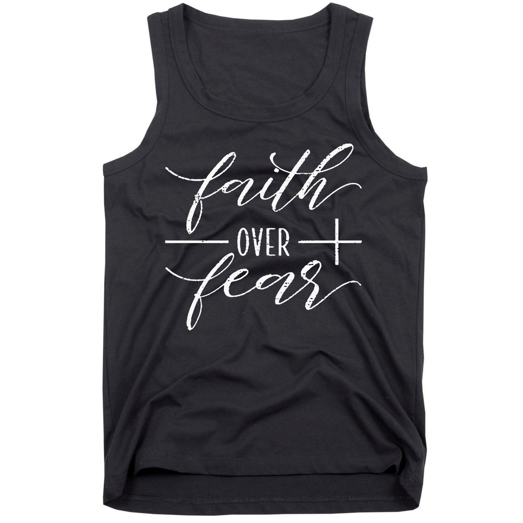 Faith Over Fear Jesus Christian Religious Tank Top