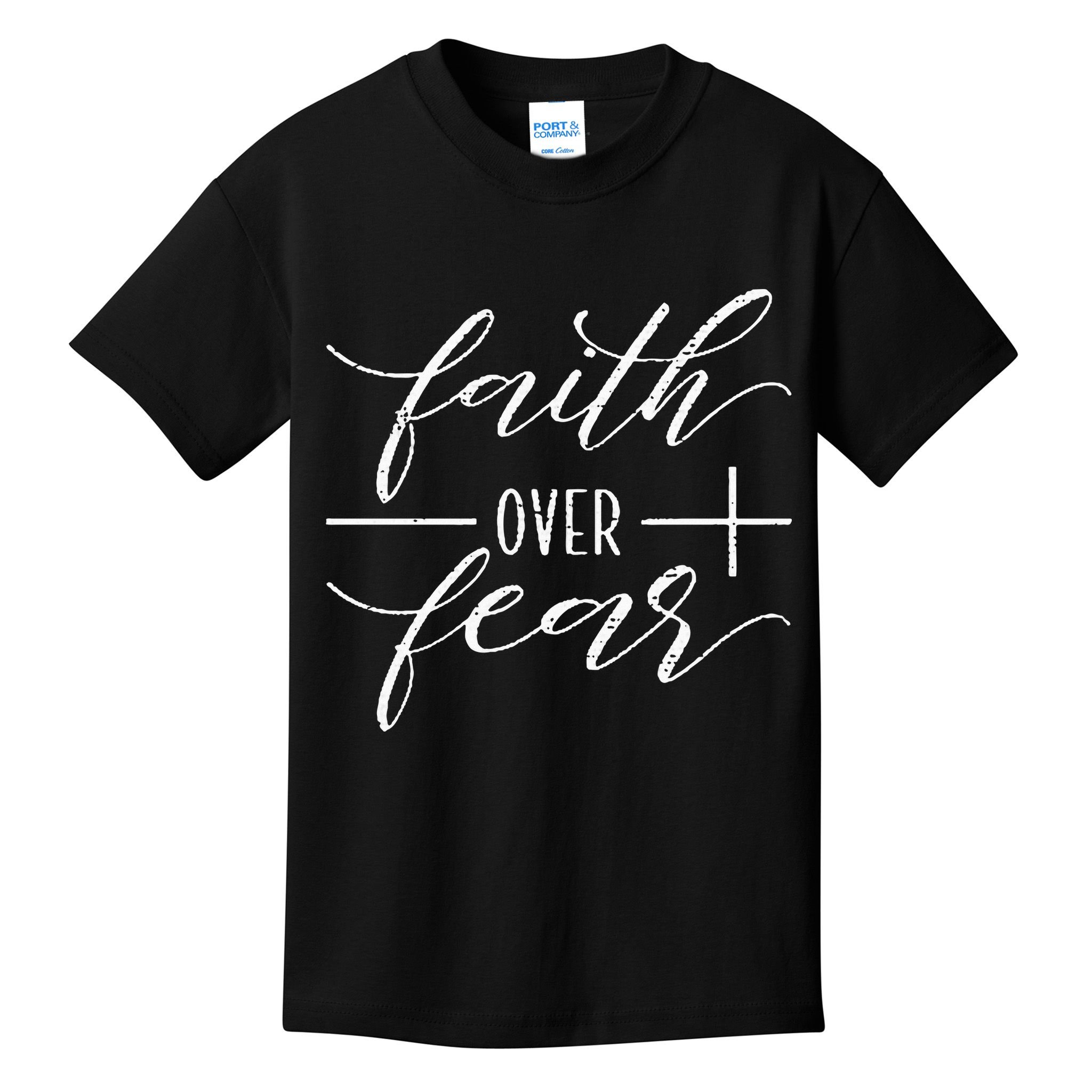 Faith Over Fear Jesus Christian Religious Kids T-Shirt