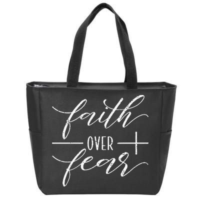 Faith Over Fear Jesus Christian Religious Zip Tote Bag