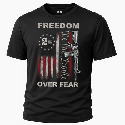 Freedom Over Fear 2nd Amendment Patriotic ProGun ON BACK Performance Shirt