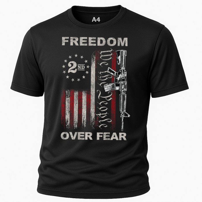 Freedom Over Fear 2nd Amendment Patriotic ProGun ON BACK Performance Shirt