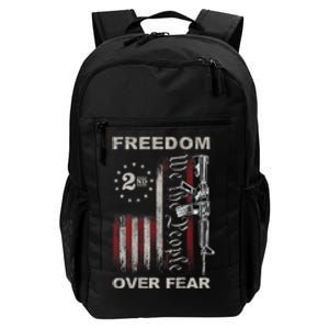 Freedom Over Fear 2nd Amendment Patriotic ProGun ON BACK Daily Commute Backpack