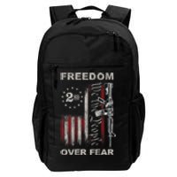 Freedom Over Fear 2nd Amendment Patriotic ProGun ON BACK Daily Commute Backpack